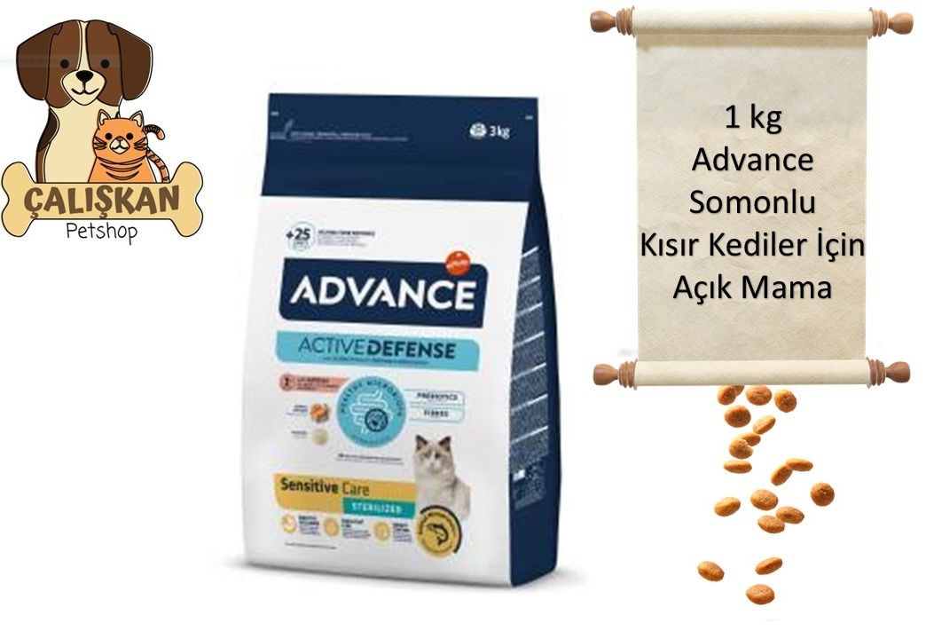 Advance Somonlu Açık Kısırlaştırılmış Kedi Maması (1 Kg)