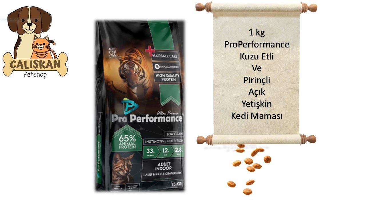 Pro Performance Kuzu Etli ve Pirinçli Açık Yetişkin Kedi Maması 1 Kg