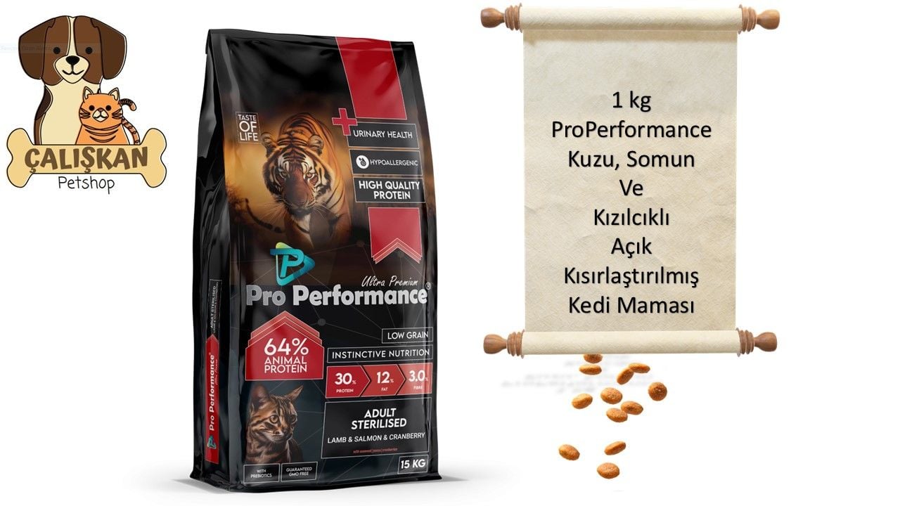 Pro Performance Kuzu Etli, Somonlu & Kızılcıklı Açık Kısırlaştırılmış Kedi Maması