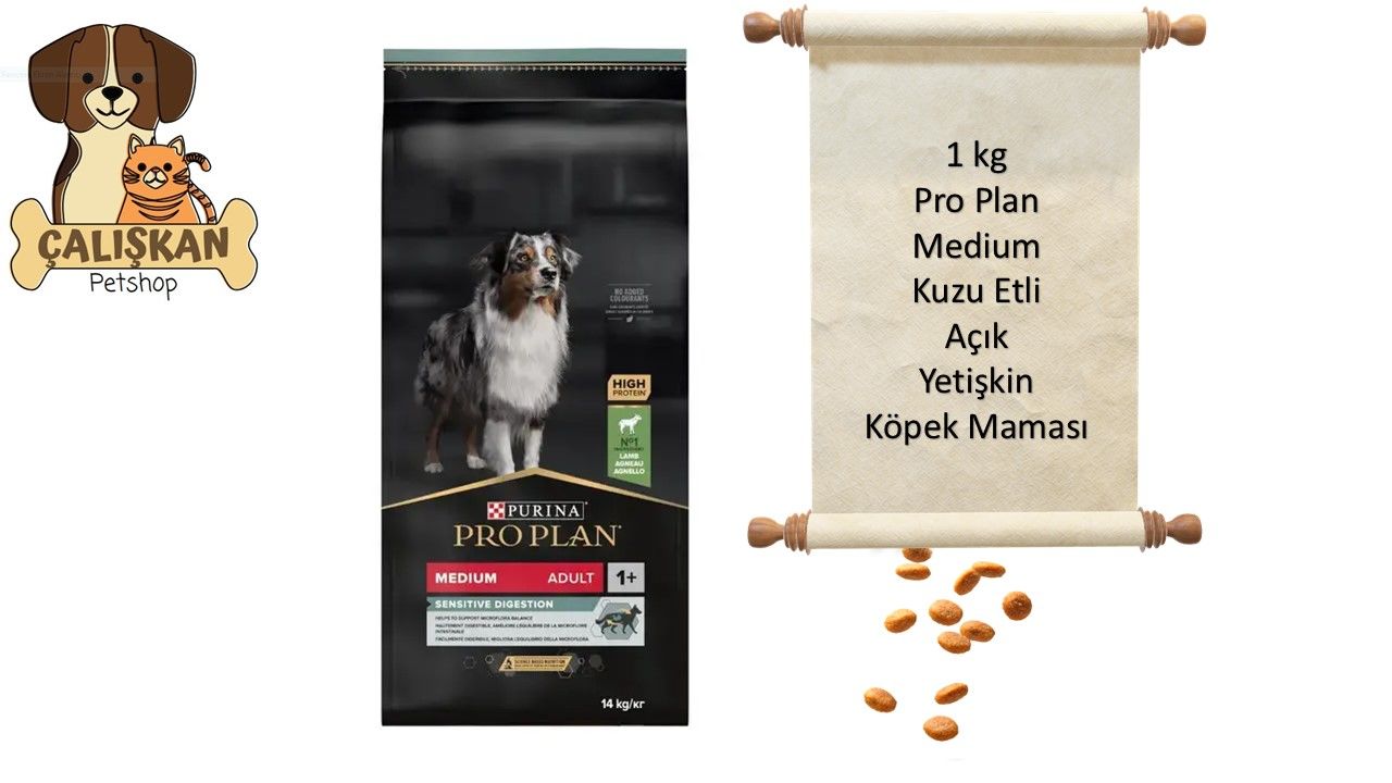 Purina Pro Plan Medium Kuzu Etli Açık Yetişkin Köpek Maması 1 Kg