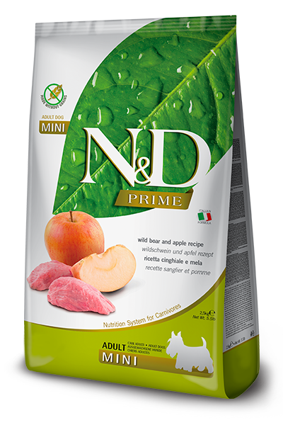 N&D Prime Tahılsız, Domuzlu & Elmalı Küçük Irk Yetişkin Köpek Maması (2,5 kg)