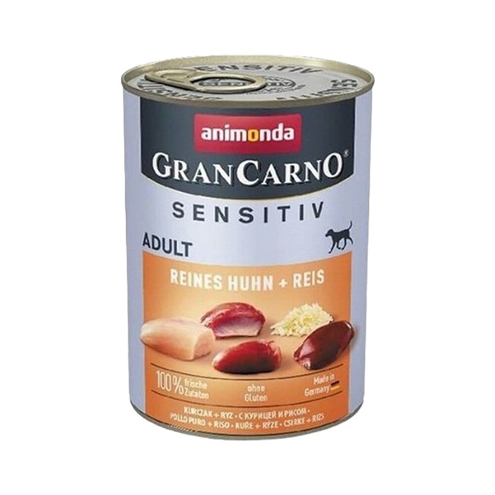 Animonda Gran Carno Sensitiv Tavuk Etli ve Pirinçli Köpek Konserve Maması (400 g)